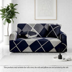 SOGA 2-Seater Checkered Sofa Cover Couch Protector High Stretch Lounge Slipcover Home Decor