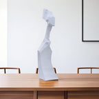 SOGA 40cm White Resin Sculpture – Minimalist Abstract Art for Decor