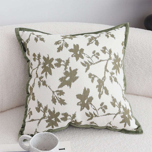 SOGA 2X Floral Cushion 45cm White Green Leaf Botanical Pattern Decorative Throw Pillow $ 129