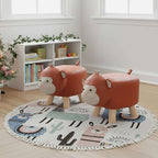 SOGA Home & Living Bundle – 2 Orange Monkey Children’s Ottoman & Alpaca Cactus Pattern Rug $ 134