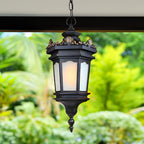Vintage Lamp 2X 54.5cm Elegant Aluminum & Glass Lantern Chandelier Classic Hanging Light Fixture Antique Style