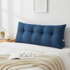 SOGA 2X 120cm Blue Triangular Wedge Bed Pillow Headboard Backrest Bedside Tatami Cushion Home Decor