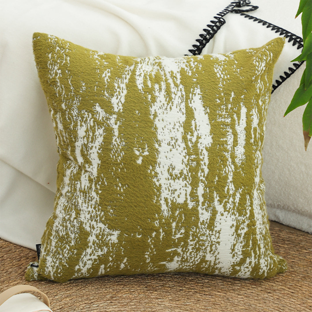 SOGA 2X 50cm Throw Pillow White and Olive Green Plush Polyester Fiber and Cotton for Home Decor
