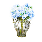 SOGA Clear European Glass Home Decor Flower Vase with Two Metal Handle