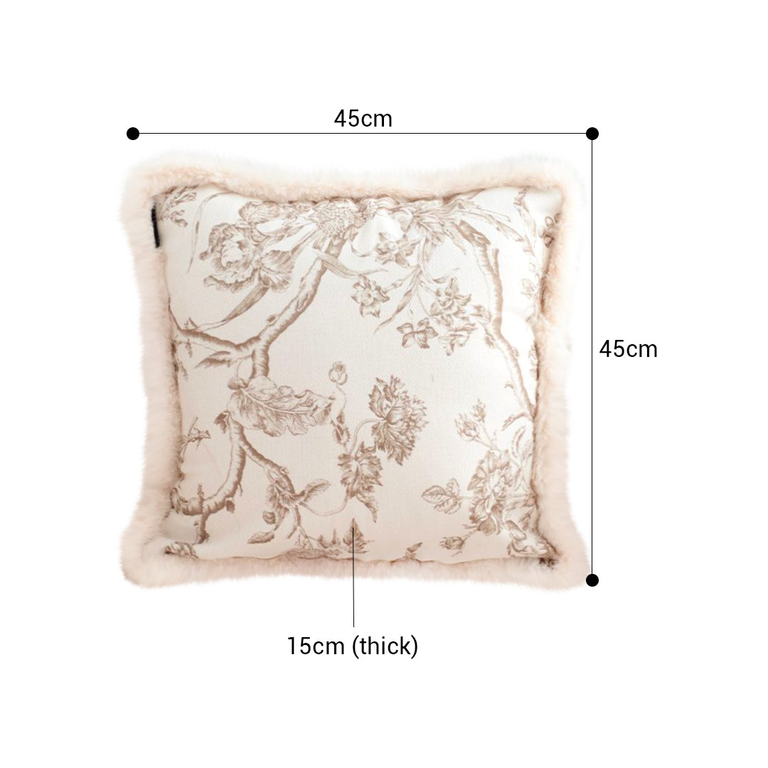 SOGA 45cm Light Luxury French Style Printed Plush Pillow Set Throw Pillow