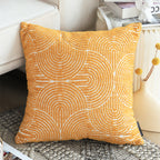 SOGA 2X 50cm Mustard Yellow Throw Pillow Geometric Indoor and Outdoor Corded for Home Decor