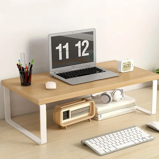SOGA 50cm Wood Computer Monitor Elevated Stand Desktop Support Station Rack