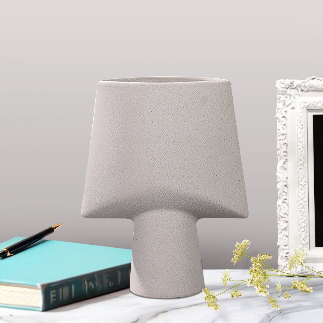 SOGA 21x25.5cm Ornament Geometric Decor Ceramic Vase Flower Pots Decorative for Living Room Decoration