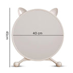 SOGA 2X 40cm White Smart Makeup Bedroom Table Mirror Cat Ear Style No LED Light