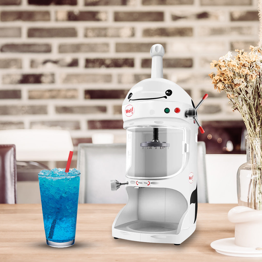 SOGA 350W Commercial Ice Shaver Crusher Machine Automatic Snow Cone Maker