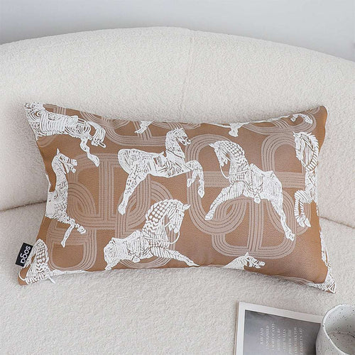 SOGA 2X 35cm Bohemian Camel Brown White Horse Pattern Throw Pillow $ 142