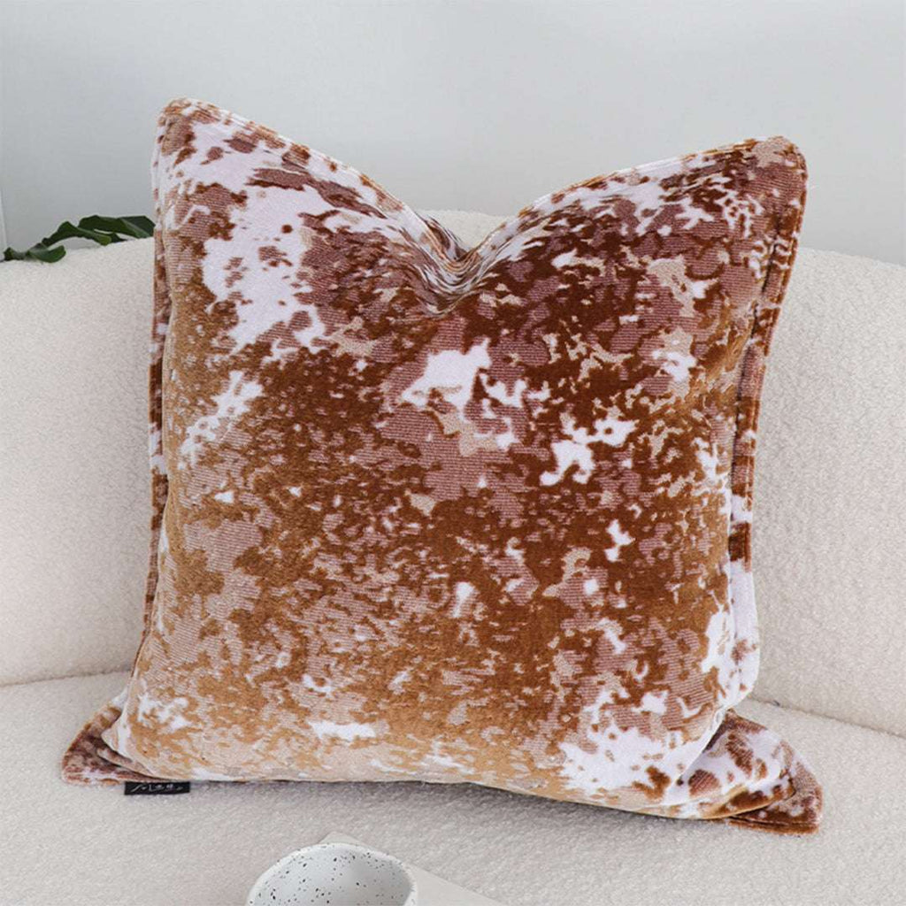 SOGA 2X 50cm Brown White Crushed Velvet Decorative Throw Pillow $ 129
