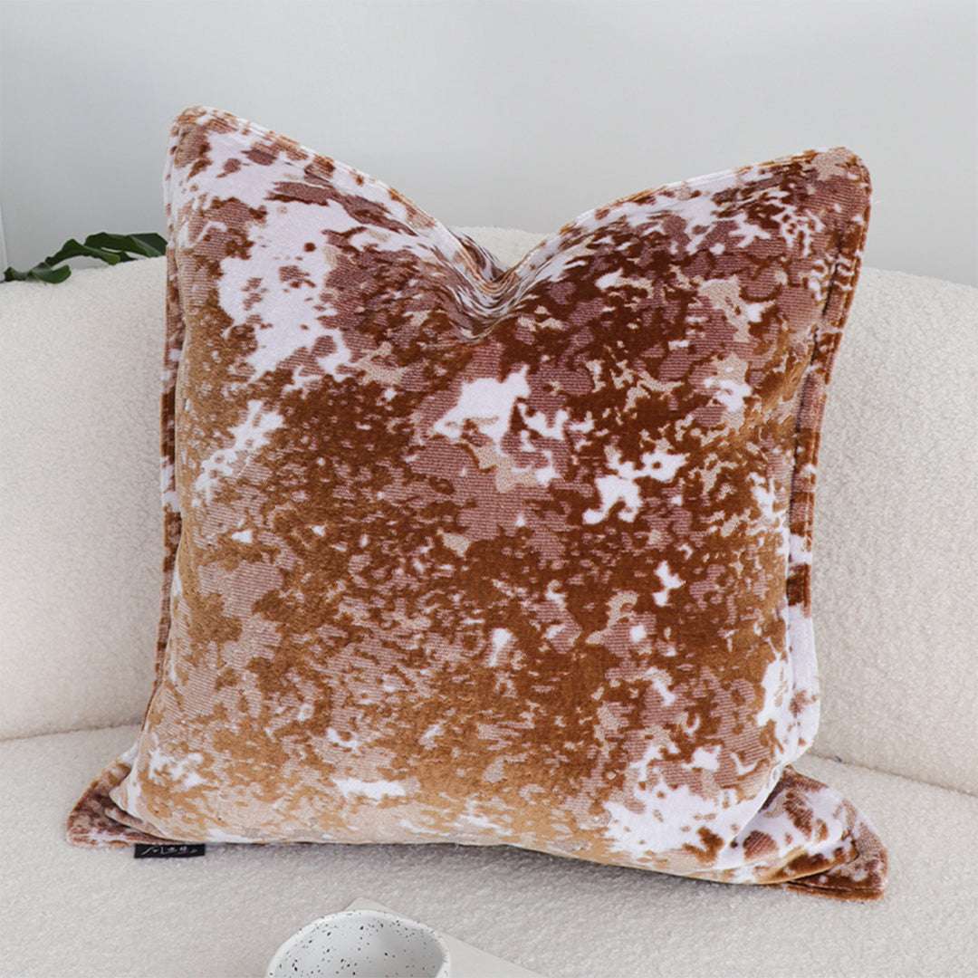 SOGA 2X 50cm Brown White Crushed Velvet Decorative Throw Pillow $ 129