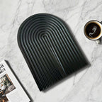 SOGA 32cm Black Ribbed Wooden  - Premium Beech Wood Decorative Tray