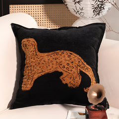 SOGA 45cm Modern Charcoal Gray Leopard Pattern Throw Pillow