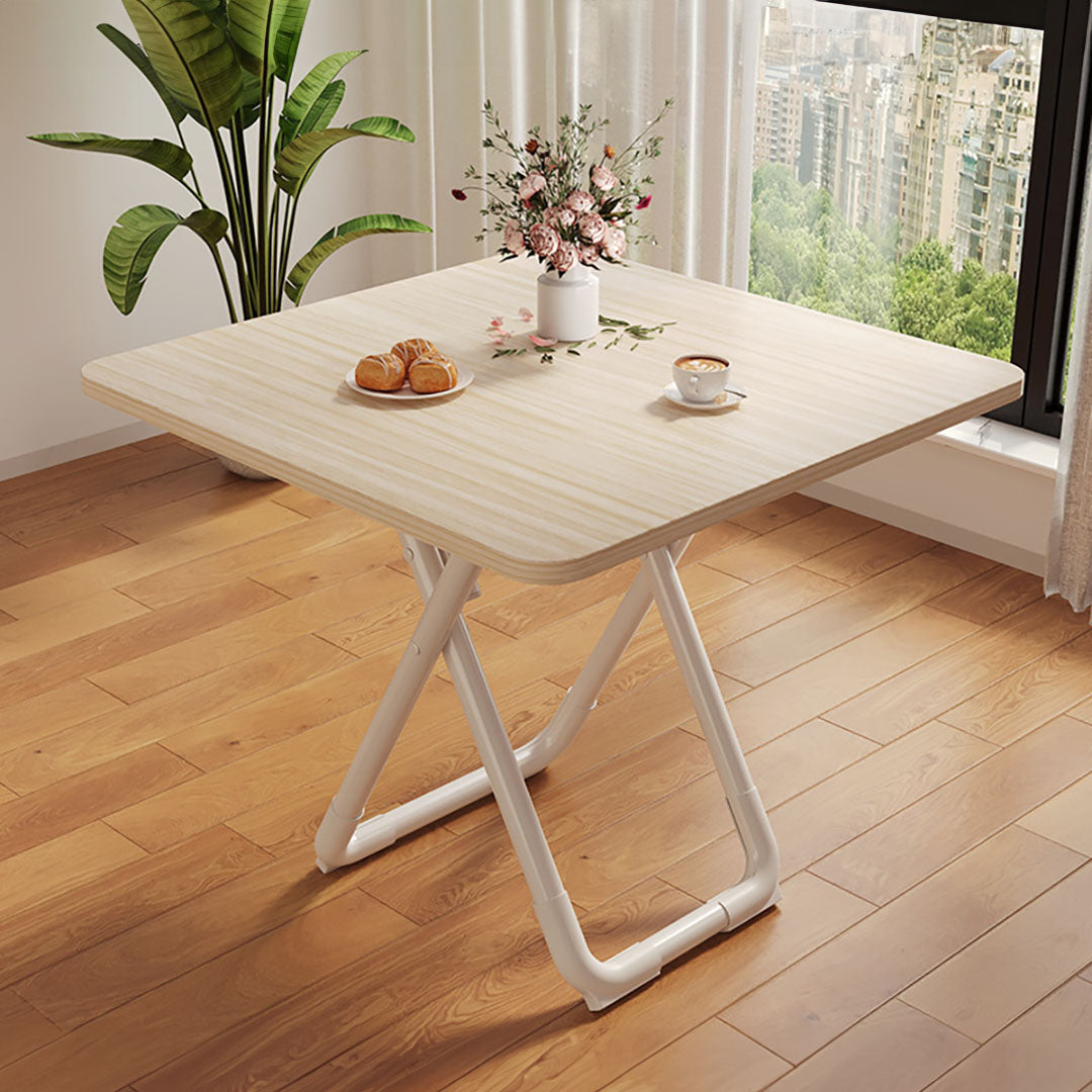 SOGA 80cm Light Square Table with White Legs Modern Design for Home Decor