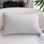 SOGA 2X 35cm Throw Pillow Beige Gray Lumbar Embroidered Decorative Cover Stitch for Home Decor