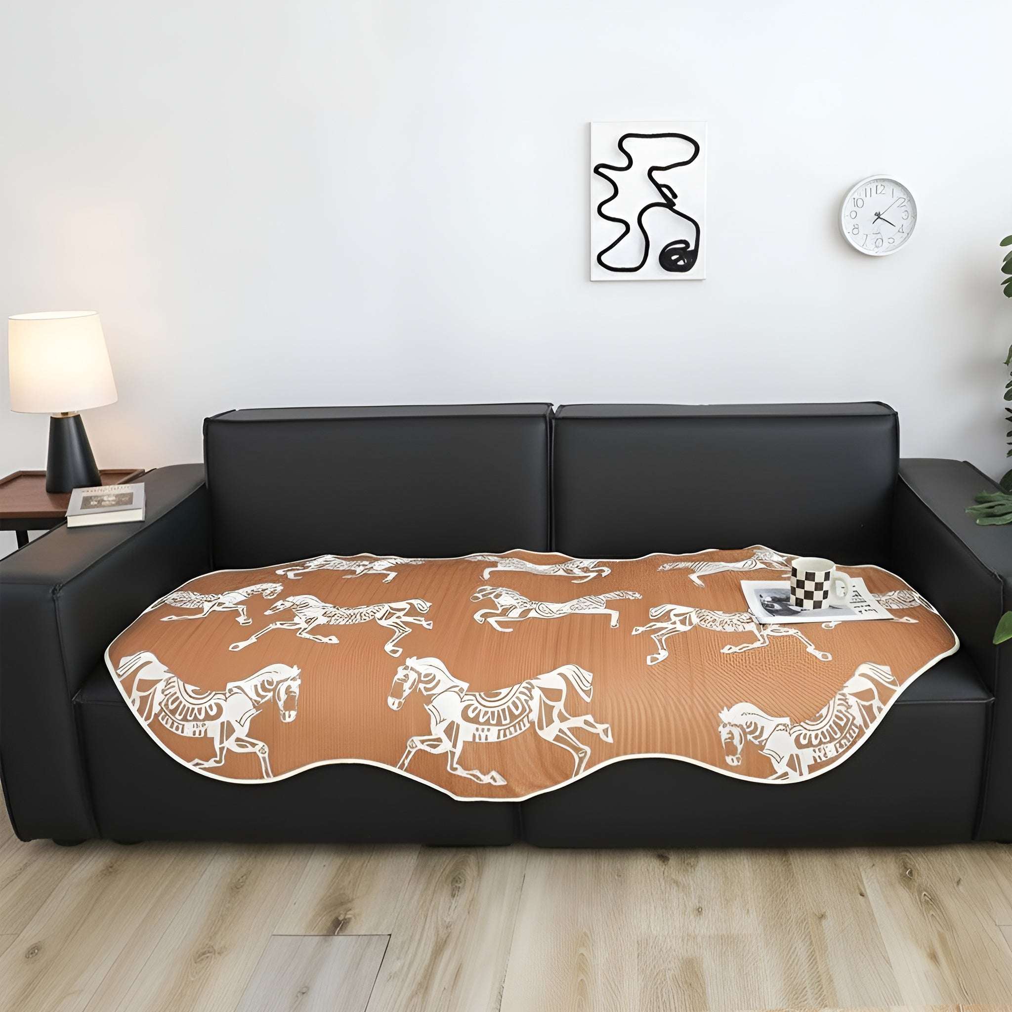 SOGA Two-Seater Orange Horse Print 90x180cm Throw Blanket Sofa Cover $ 111