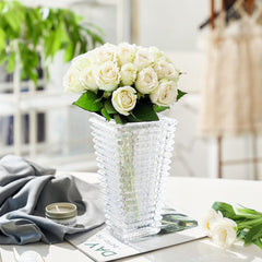 SOGA 22.5cm Handcrafted Clear Glass Vase Classic Design for Home Decor