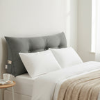 SOGA 2X 100cm Light Grey Triangular Wedge Bed Pillow Headboard Backrest Bedside Tatami Cushion Home Decor