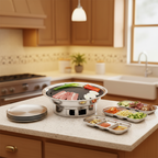 SOGA Kitchenware Bundle – Silver Grilling Plate, Divided Sauce Pan & Portable Charcoal BBQ Grill $ 142