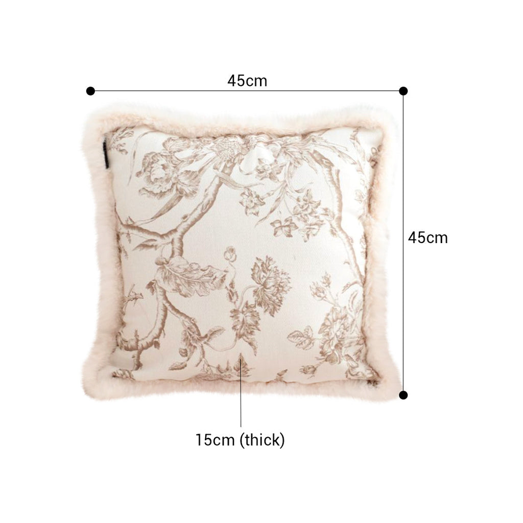 SOGA 2X 45cm Light Luxury French Style Printed Plush Pillow Set Throw Pillow