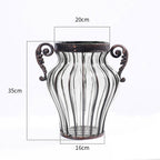 SOGA Clear Glass Flower Vase with 6 Bunch 4 Heads Artificial Fake Silk Magnolia denudata Home Decor Set