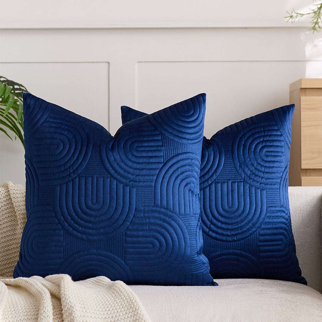 SOGA 50cm Blue Textured Geometric Pattern Decorative Throw Pillow $ 61