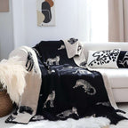 SOGA 2X Black Cream Animal Print Throw Blanket 130x180cm Polyester $ 228
