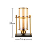 SOGA 34cm Modern Transparent Glass Flower Vase with Candle