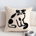 SOGA 2x 45cm Off-White Cat Design Square Throw Pillow