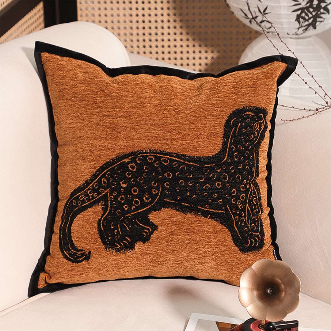 SOGA 2X 45cm Stylish Golden Yellow Black Leopard Pattern Throw Pillow $ 133