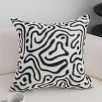 SOGA 2X 50cm Black White Abstract Swirl Pattern Decorative Throw Pillow $ 140