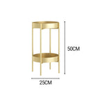SOGA 2 Layer 50cm Gold Metal Plant Stand Flower Pot Holder Corner Shelving Rack Indoor Display