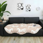 SOGA Two-Seater Beige Horse Print 90x90cm Throw Blanket Sofa Cover $ 111