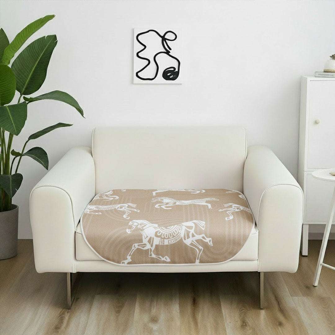 SOGA One-Seater Beige Horse Print 90x90cm Throw Blanket Sofa Cover $ 91