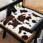 SOGA 2X 45cm Coffee Cowhide Square Cushion Soft Leaning Plush Backrest Throw Seat Pillow