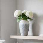 SOGA 30x19cm White and Grey Medium Ceramic Flower Vase Elegant Living Room Home Decor