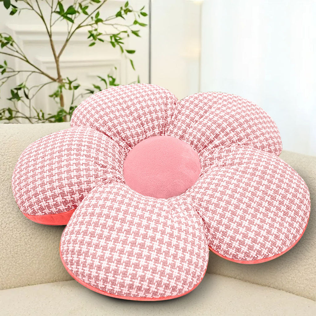 SOGA Pink Flower Cushion Shaped for Floor and Sitting Throw Pillow