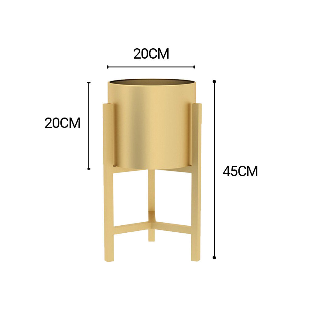 SOGA 45cm Gold Metal Plant Stand with Flower Pot Holder Corner Shelving Rack Indoor Display