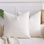 SOGA 2X 50cm White Textured Geometric Pattern Decorative Throw Pillow $ 119