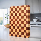 SOGA 39cm Premium Checkered Pattern Wooden Multi-Wood Cutting Board