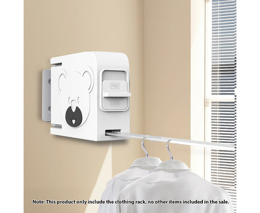SOGA 2X 160mm Wall-Mounted Clothes Line Dry Rack Retractable Space-Saving Foldable Hanger White