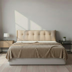 SOGA Home & Living Bundle – Beige Triangular Wedge Bed Pillow & Light Brown Flannel Throw