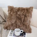 SOGA 2X 50cm Luxurious Taupe Faux Fur Plush Textured Throw Pillow