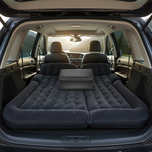 SOGA Car Bundle – Black Leather Trunk Cargo Organizer & Inflatable Boot Mattress