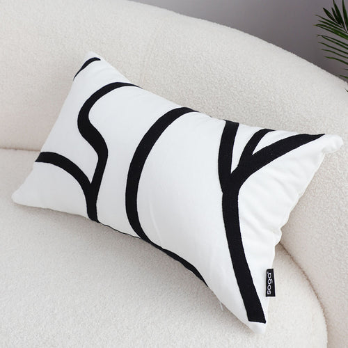 SOGA 2X 30cm Rectangular Modern Minimalist Black Letter Print Decorative Throw Pillow