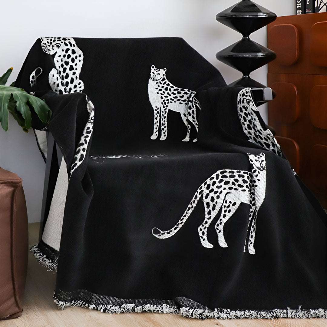 SOGA One-seater Black Sofa Cover Leopard Print 130x180cm Polyester $ 79