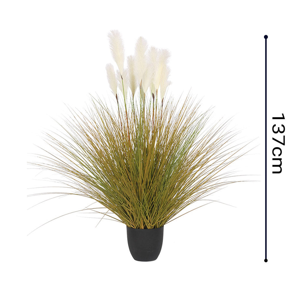 SOGA 4X 137cm Artificial Indoor Potted Reed Bulrush Grass Tree Fake Plant Simulation Decorative