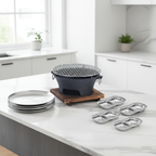 SOGA Kitchenware Bundle – Silver Grilling Plate, Divided Sauce Pan & Cast Iron BBQ Grill $ 159